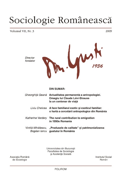 Coperta Sociologie Românească 3/2009
