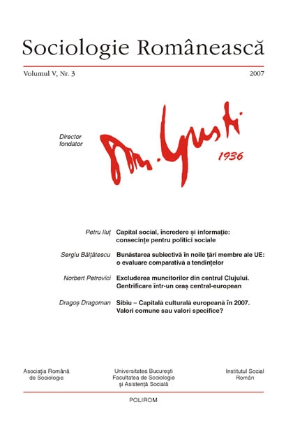 Coperta Sociologie Românească 3/2007
